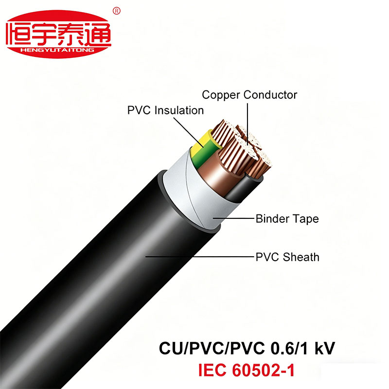 NYY Cablu de alimentare izolat PVC cu conductor de cupru de joasă tensiune