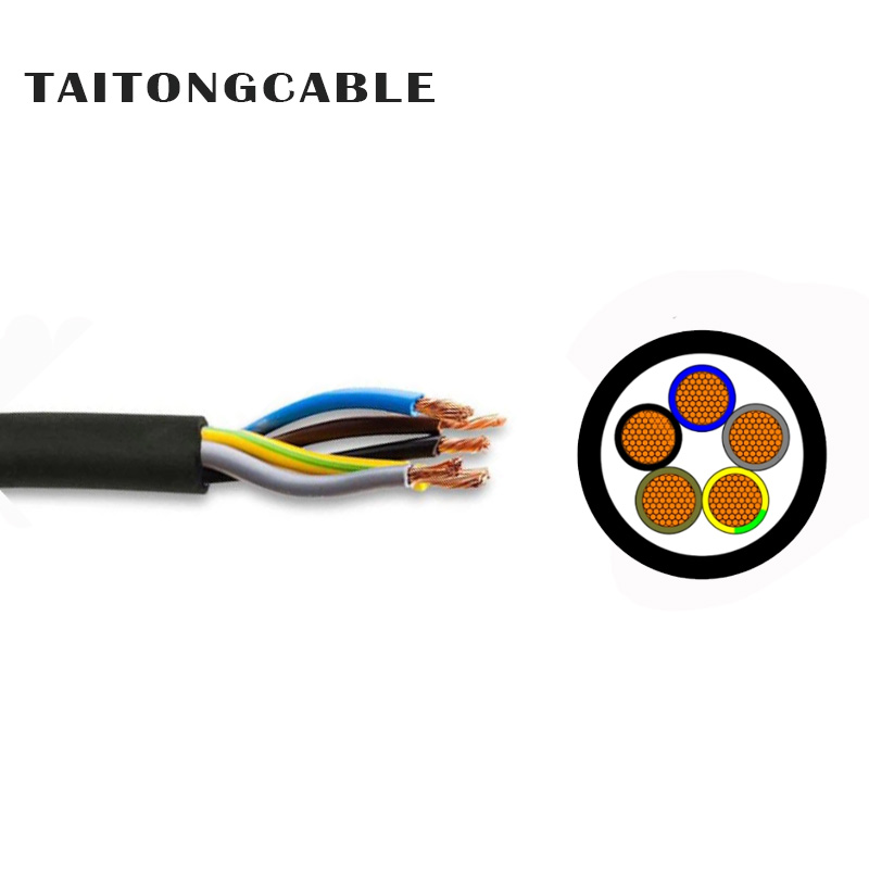 Cabluri de alimentare neblindate, izolate din PVC, cu 2-5 nuclee, conductoare de cupru de joasă tensiune